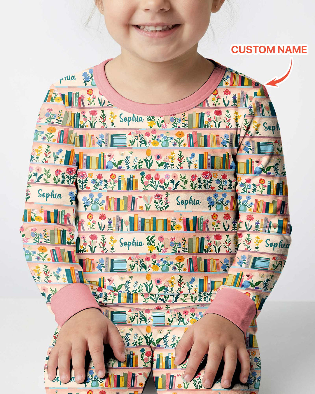 Personalized Book Lover Bamboo Two Piece Long Sleeve Pajama Set