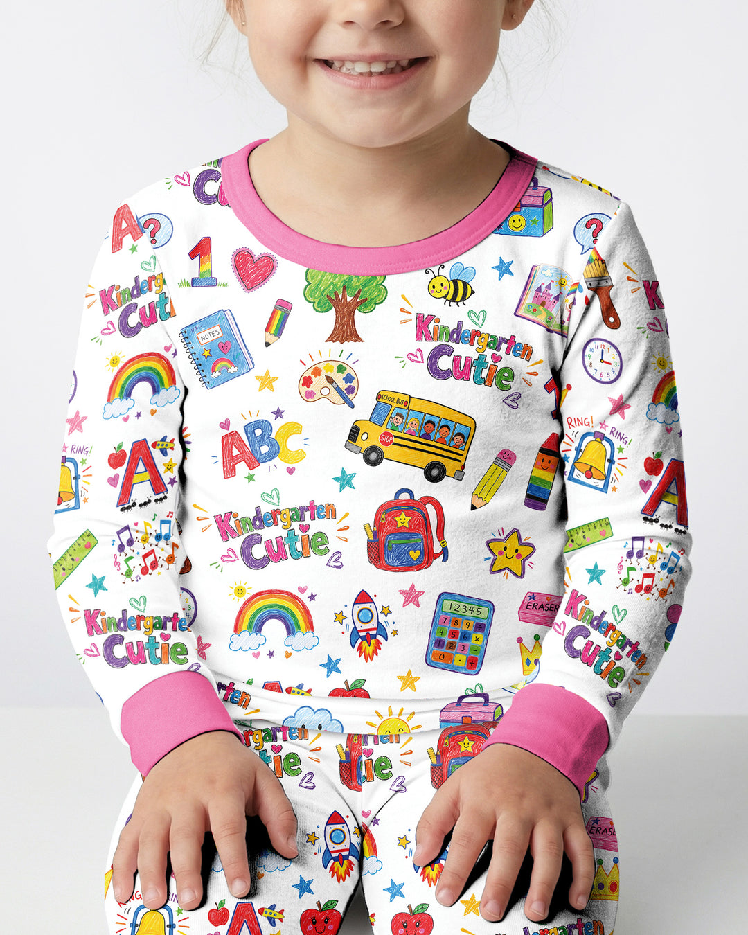 Kindergarten Cutie Bamboo Two Piece Long Sleeve Pajama Set