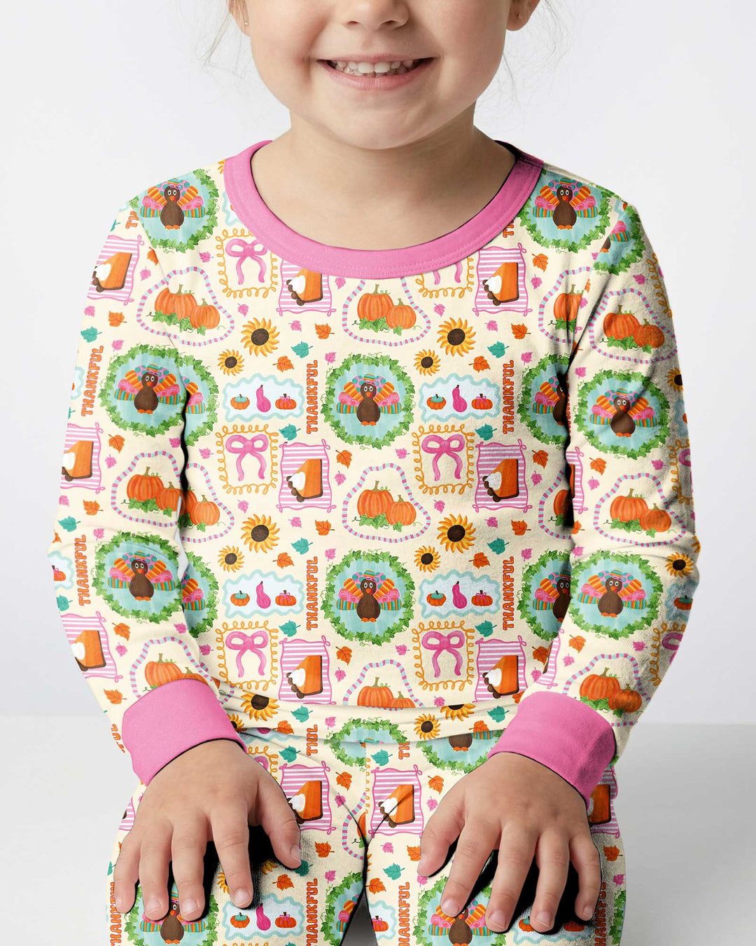 Sweet Thanksgiving Harvest Bamboo Two Piece Long Sleeve Pajama Set
