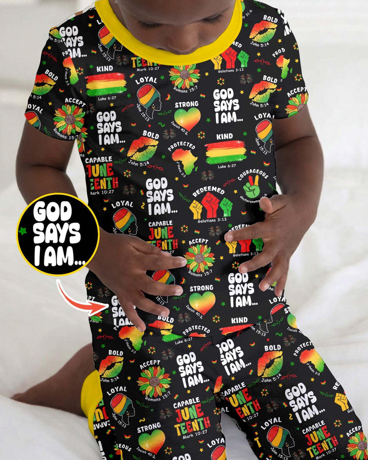 Zweiteiliges, kurzärmliges Pyjama-Set mit Marienkäfern