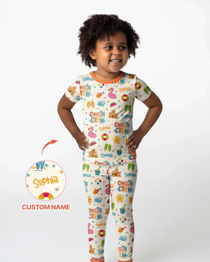 Zweiteiliges, kurzärmliges Pyjama-Set mit Marienkäfern