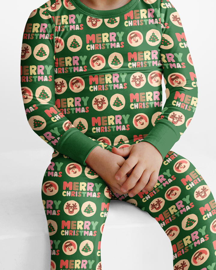Merry Christmas Cookies Bamboo Two Piece Long Sleeve Pajama Set