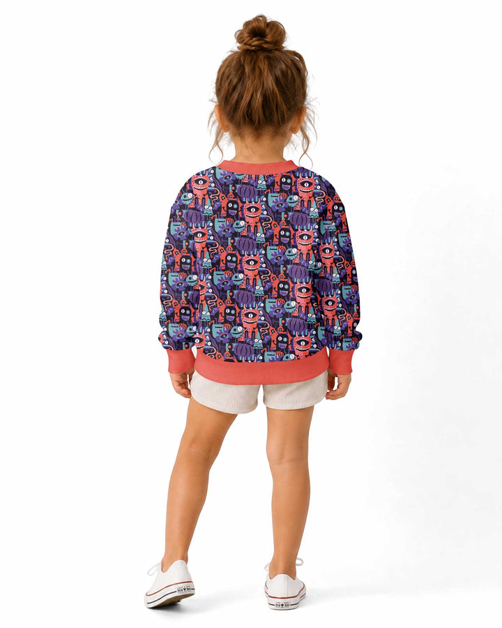 Halloween Multi Eyed Monsters Bamboo Crewneck Sweatshirt