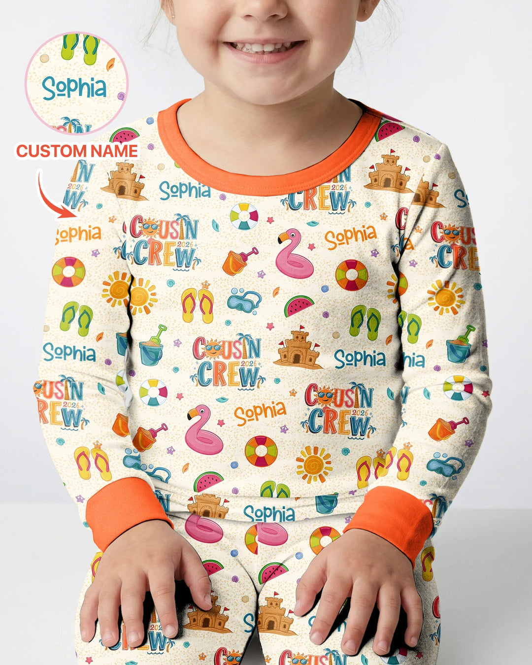 Zweiteiliges Langarm-Pyjama-Set mit Sommerfrüchten