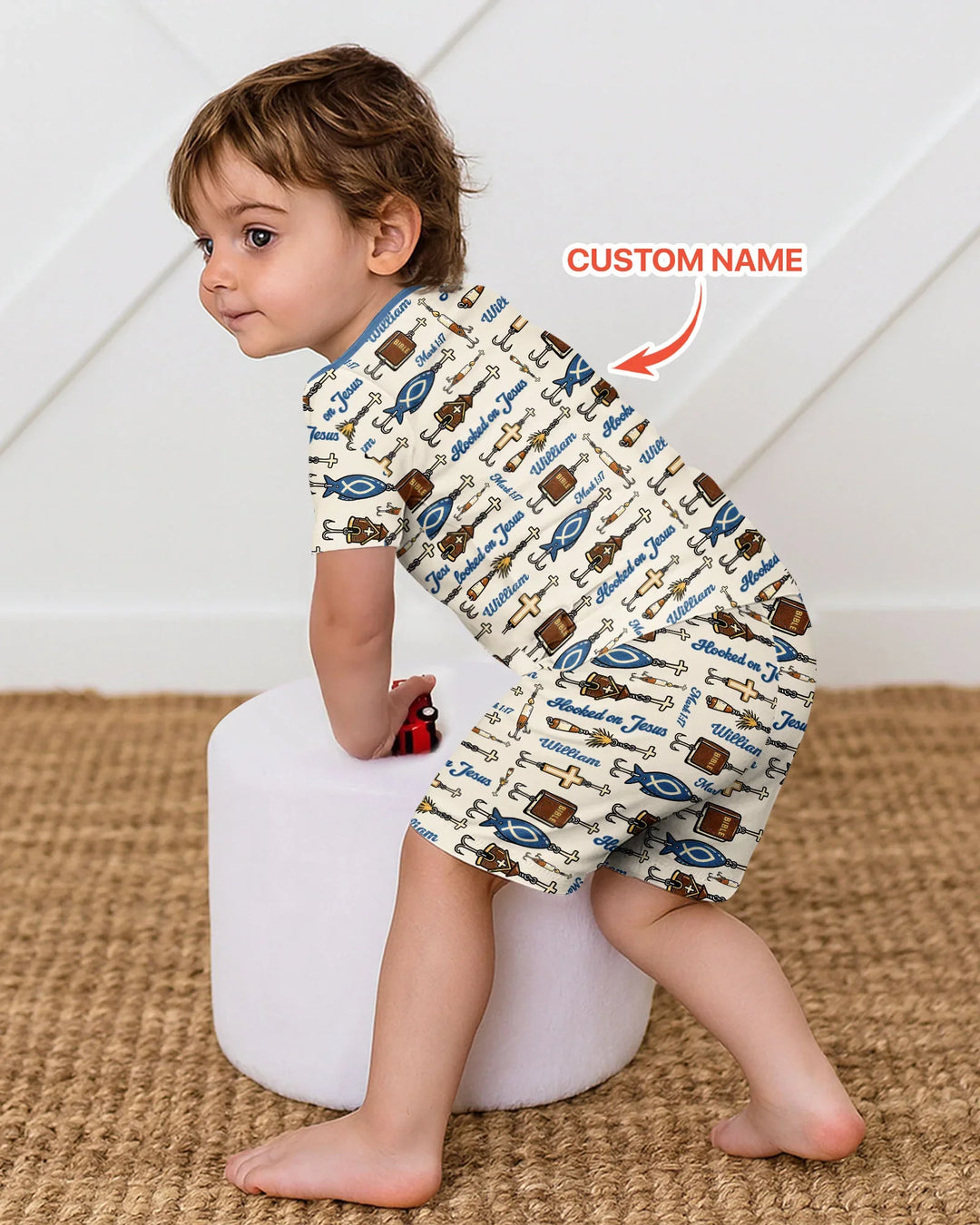 Zweiteiliges Pyjama-Set mit kurzen Ärmeln und Shorts im Sommer-Design