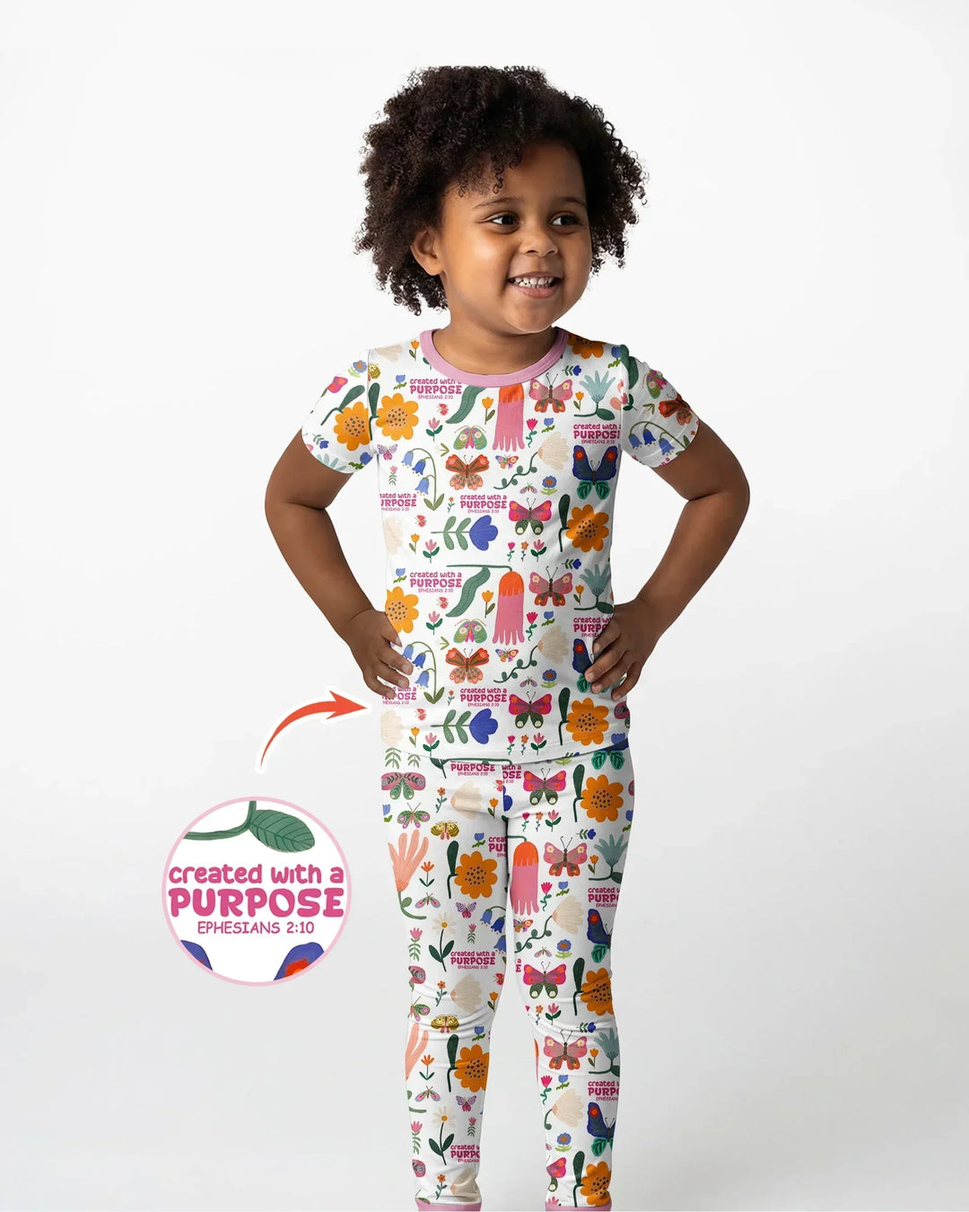Created With A Purpose Bamboo Two Piece Short Sleeve Shorts Pajama Set