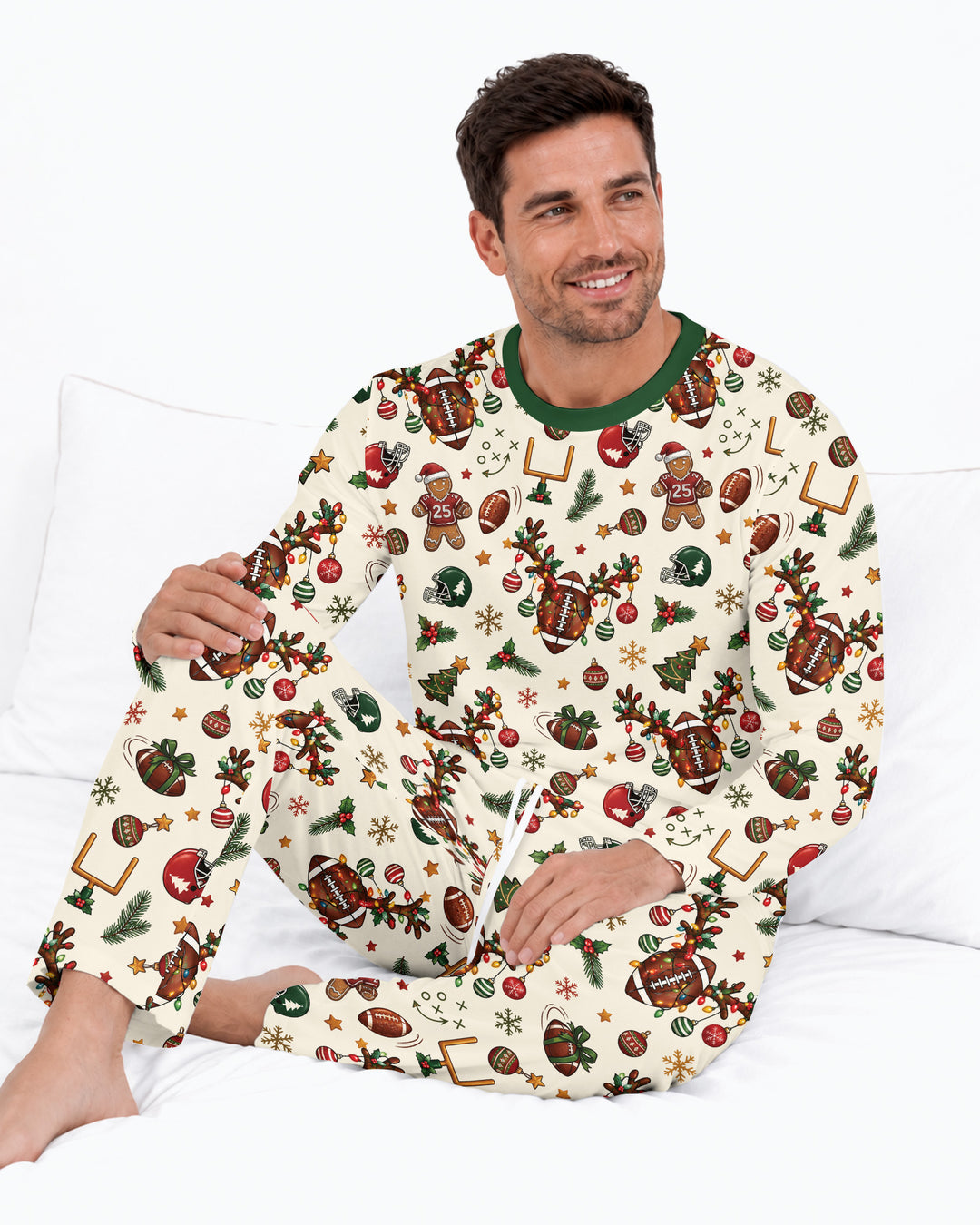 Football Christmas Merry Kickmas Bamboo Men's Pajama Set