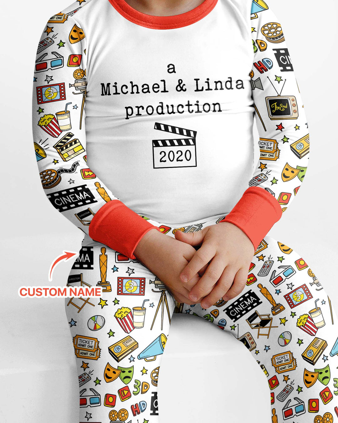 Zweiteiliges Langarm-Pyjama-Set mit Sommerfrüchten