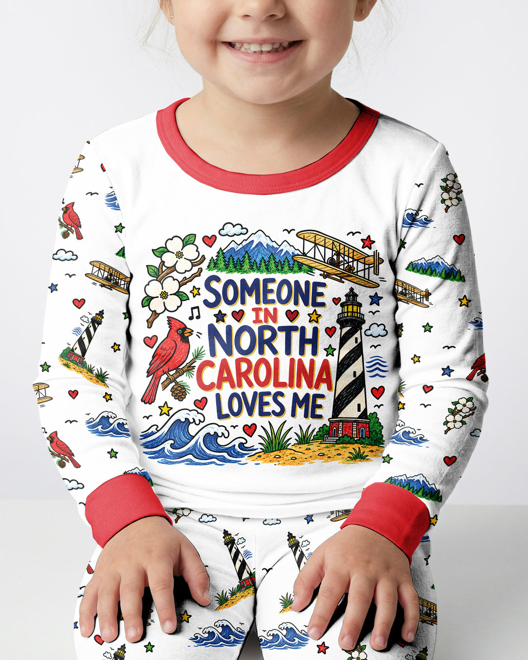 Someone in North Carolina Loves Me Bamboo Two Piece Long Sleeve Pajama Set