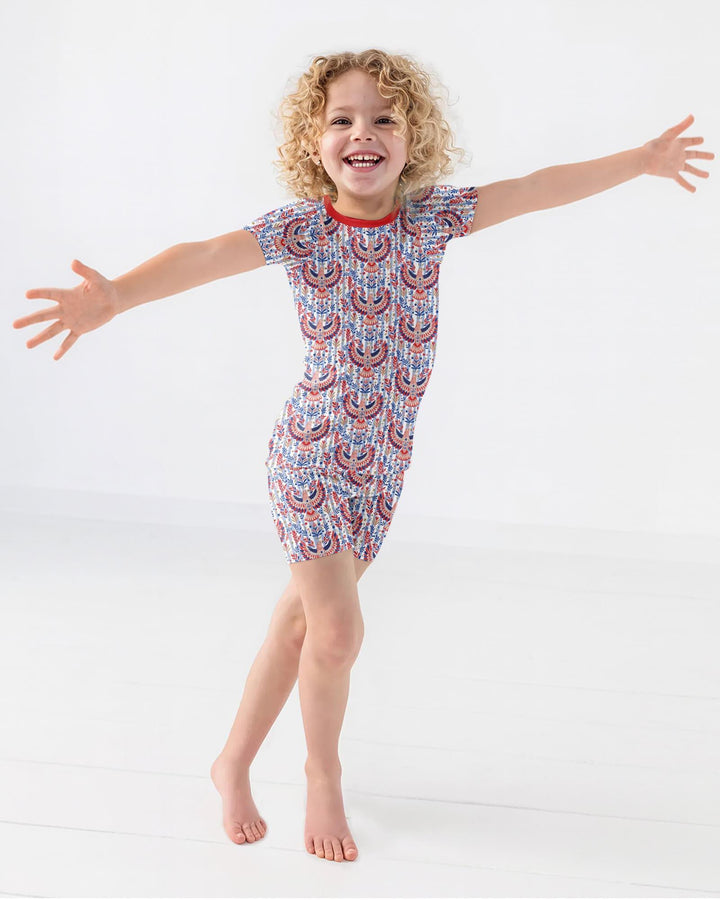 Template Zweiteiliges Pyjama-Set mit kurzen Ärmeln und Shorts