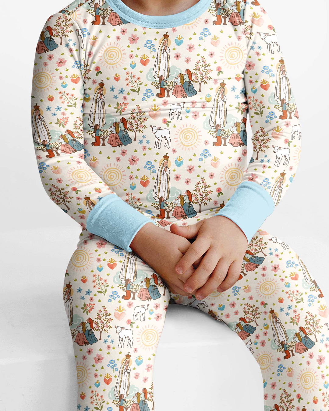 Our Lady of Fatima Bamboo Two Piece Long Sleeve Pajama Set