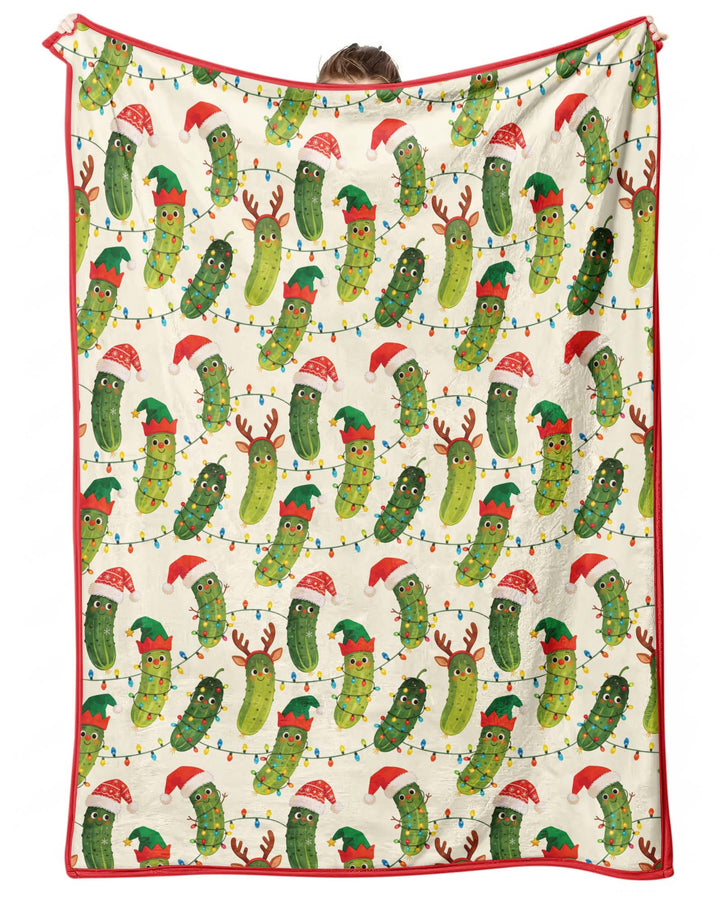 Cheerful Christmas Pickle Bamboo Blanket