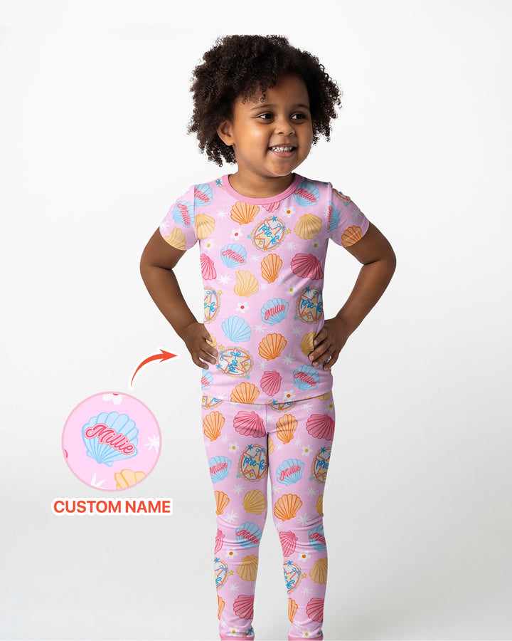 Mermaid Back To School Bamboo Two Piece Short Sleeve Pajama Set