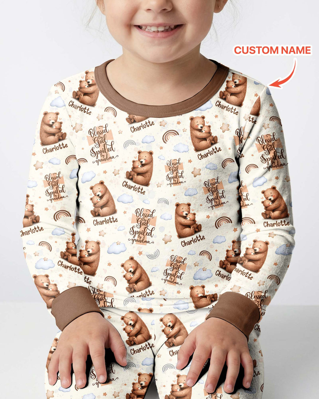 Zweiteiliges Langarm-Pyjama-Set mit Sommerfrüchten