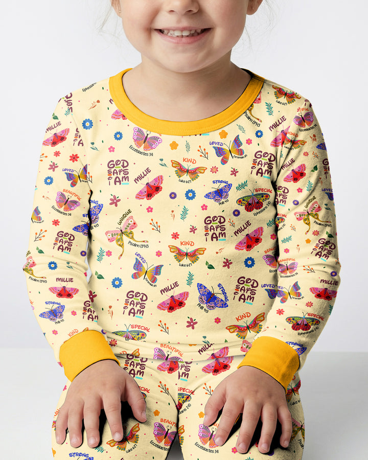 Zweiteiliges Langarm-Pyjama-Set mit Sommerfrüchten