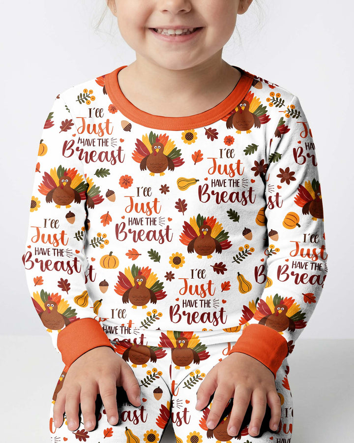 Funny Thanksgiving I’ll Just Have the Breast Bamboo Two Piece Long Sleeve Pajama Set