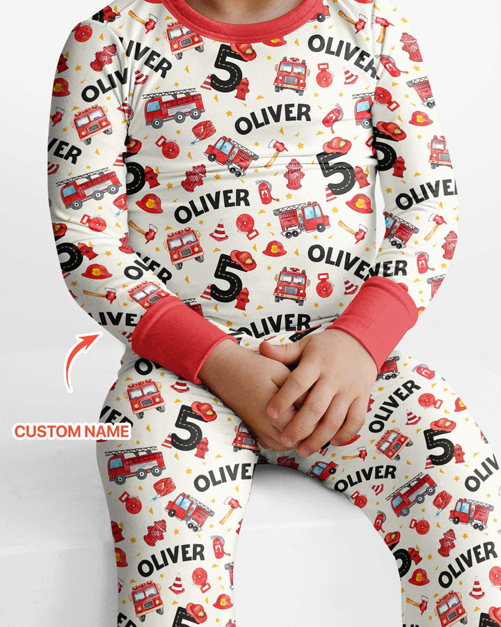 Zweiteiliges Langarm-Pyjama-Set mit Sommerfrüchten