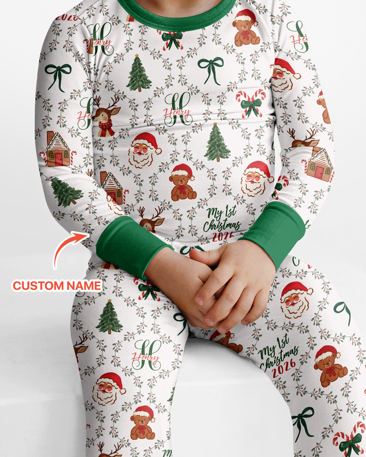 Zweiteiliges Langarm-Pyjama-Set mit Sommerfrüchten