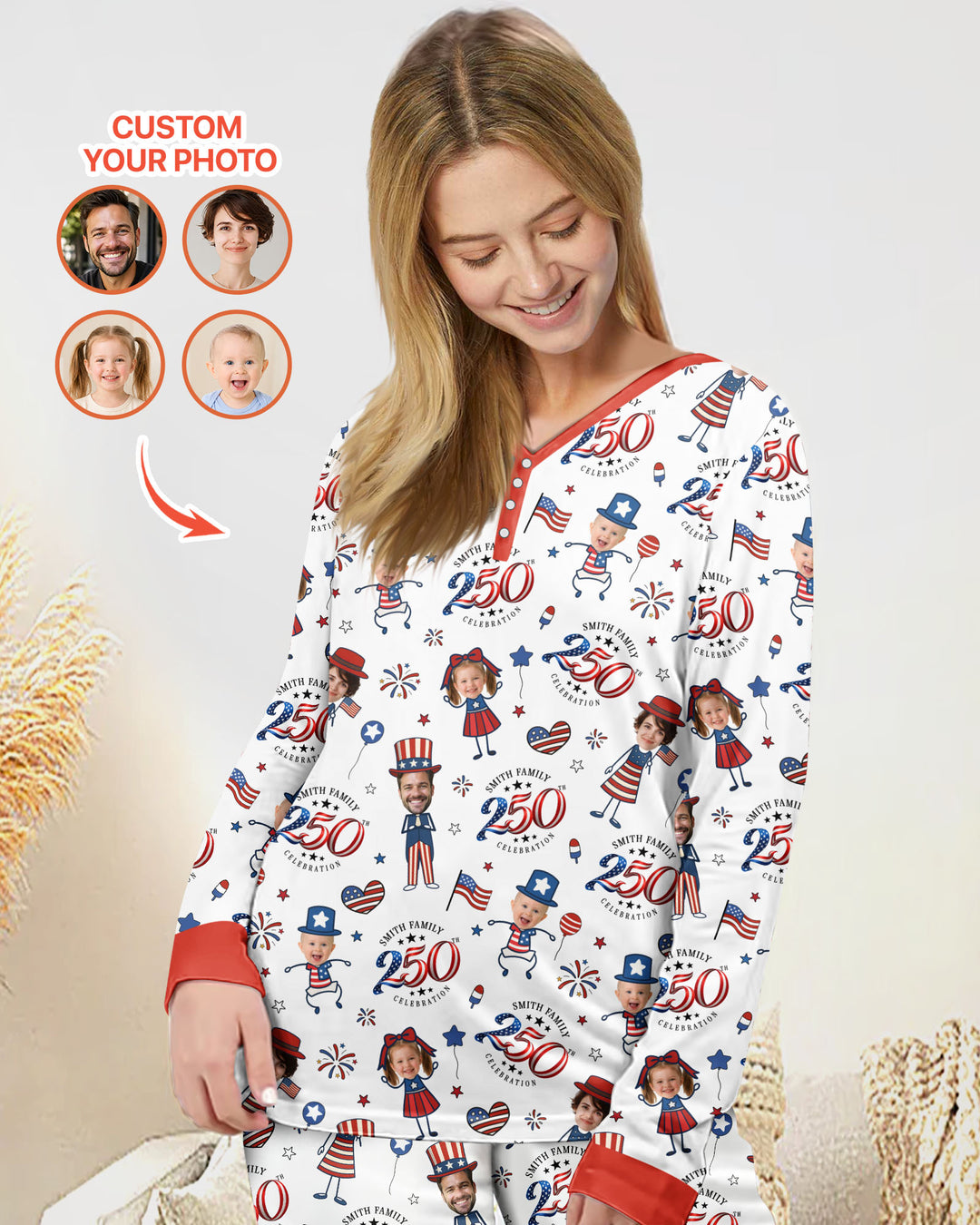 Template Damen Pyjama-Set aus personalisiertem Bambus