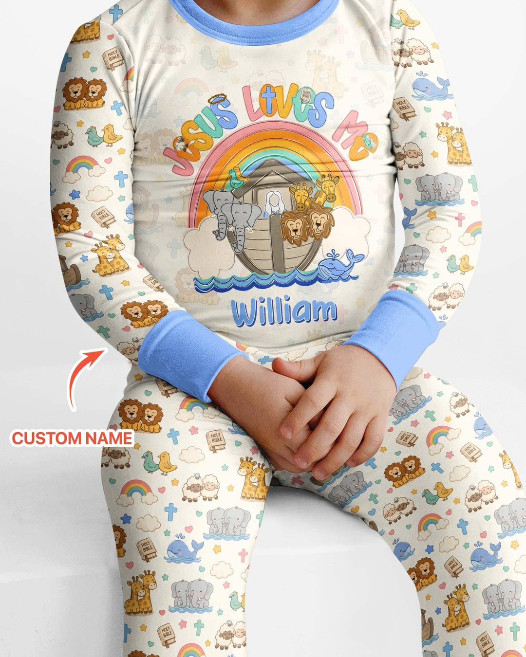 Zweiteiliges Langarm-Pyjama-Set mit Sommerfrüchten