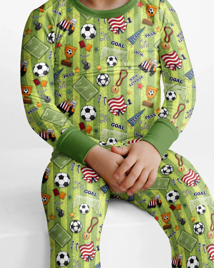 Zweiteiliges Langarm-Pyjama-Set mit Sommerfrüchten
