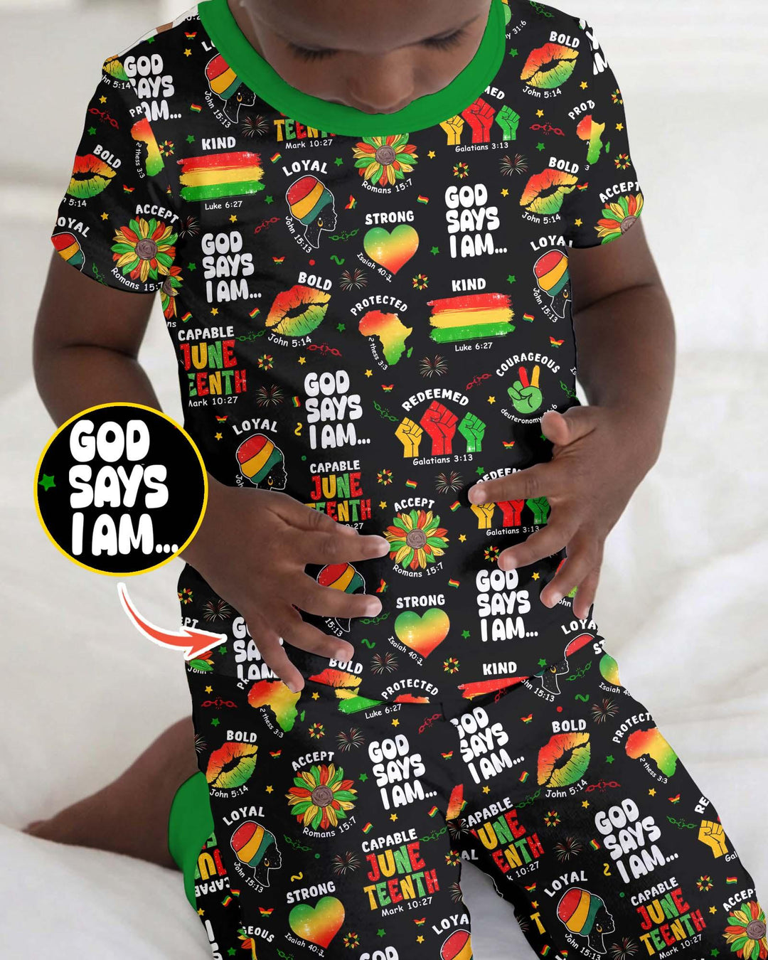 Zweiteiliges, kurzärmliges Pyjama-Set mit Marienkäfern