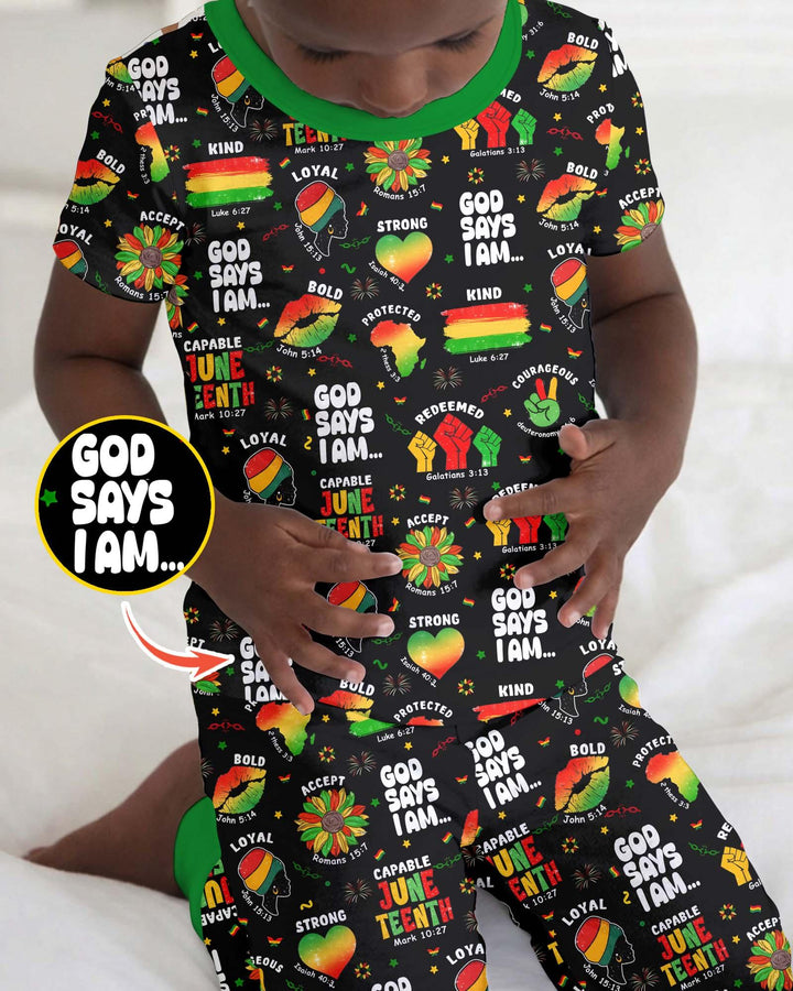 Zweiteiliges, kurzärmliges Pyjama-Set mit Marienkäfern