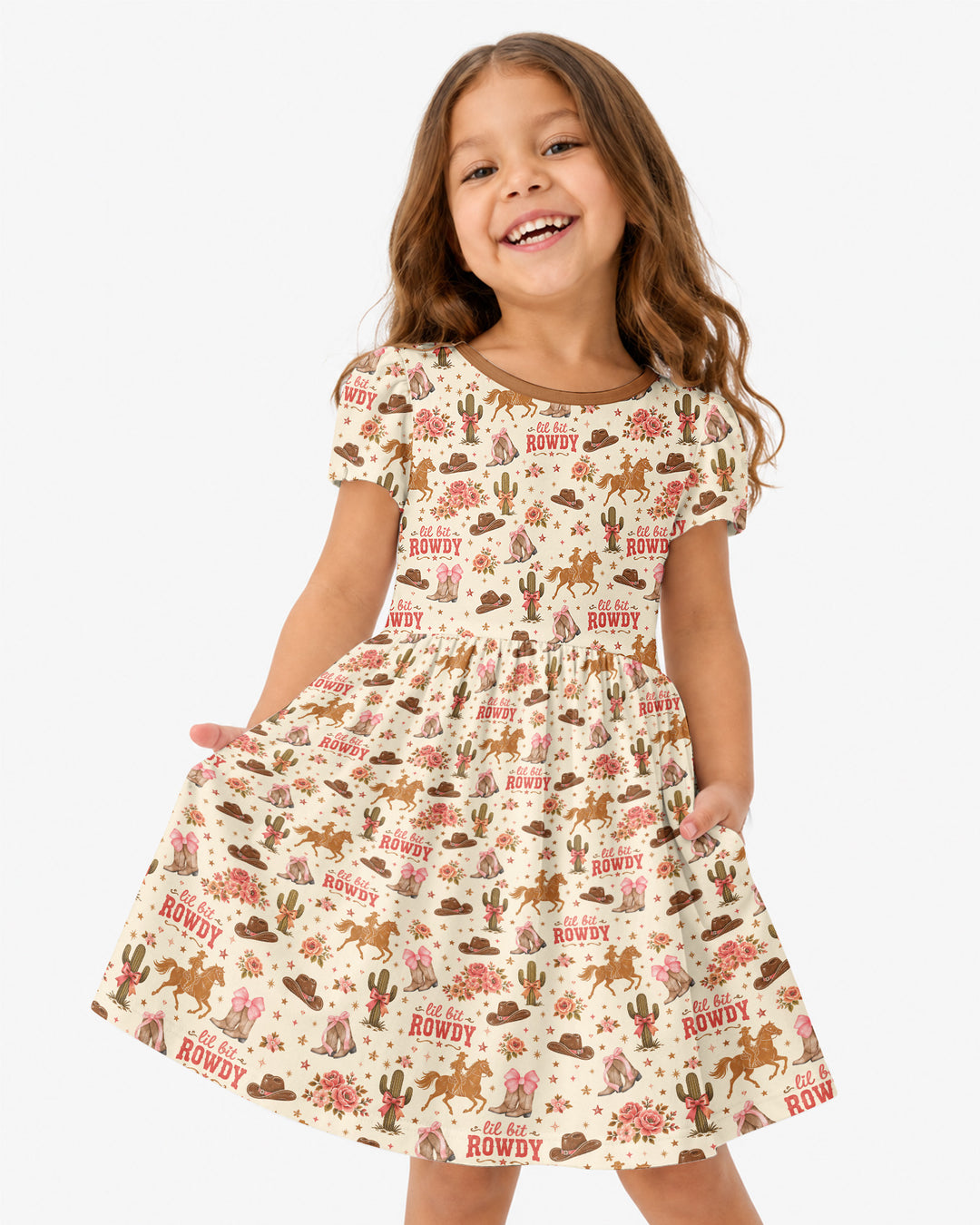 Coquette Cowgirl Lil Bit Rowdy Bamboo Twirl Dress
