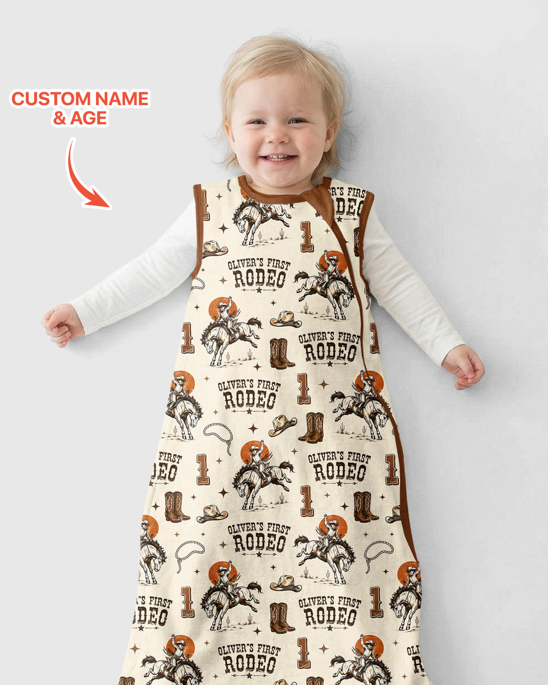 Custom Name Birthday Rodeo Bamboo Sleep Bag