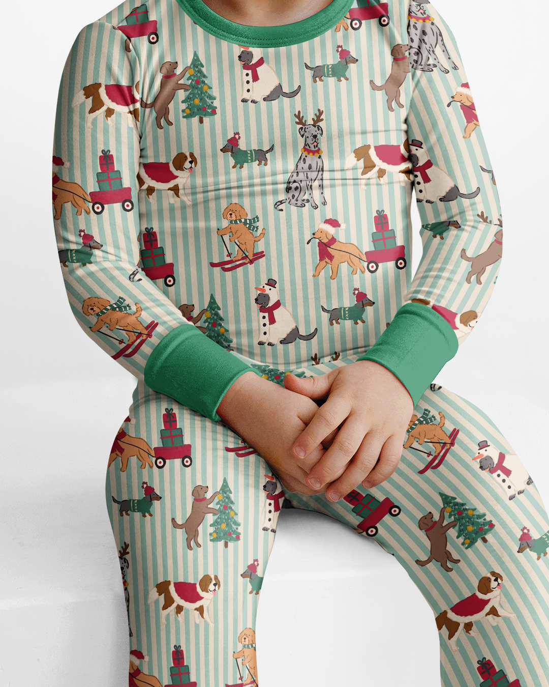 Christmas Pups & Holiday Adventures Bamboo Two Piece Long Sleeve Pajama Set