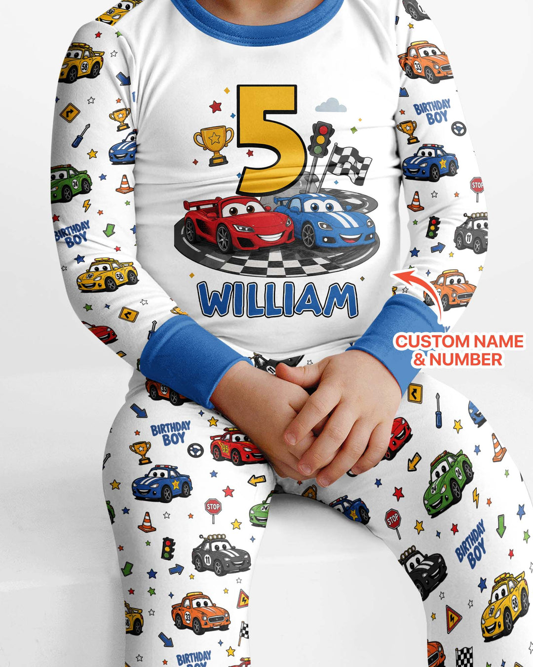 Birthday Racing Adventure Bamboo Two Piece Long Sleeve Pajama Set