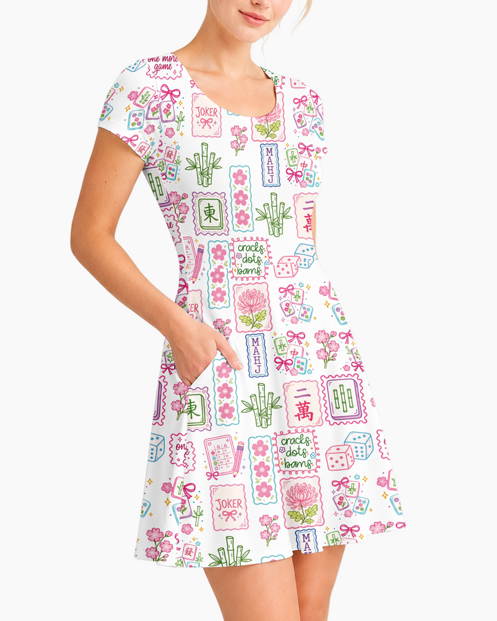 Cracks, Dots & Bams Mommy & Me Matching Bamboo Women’s Short Sleeve Twirl Dress