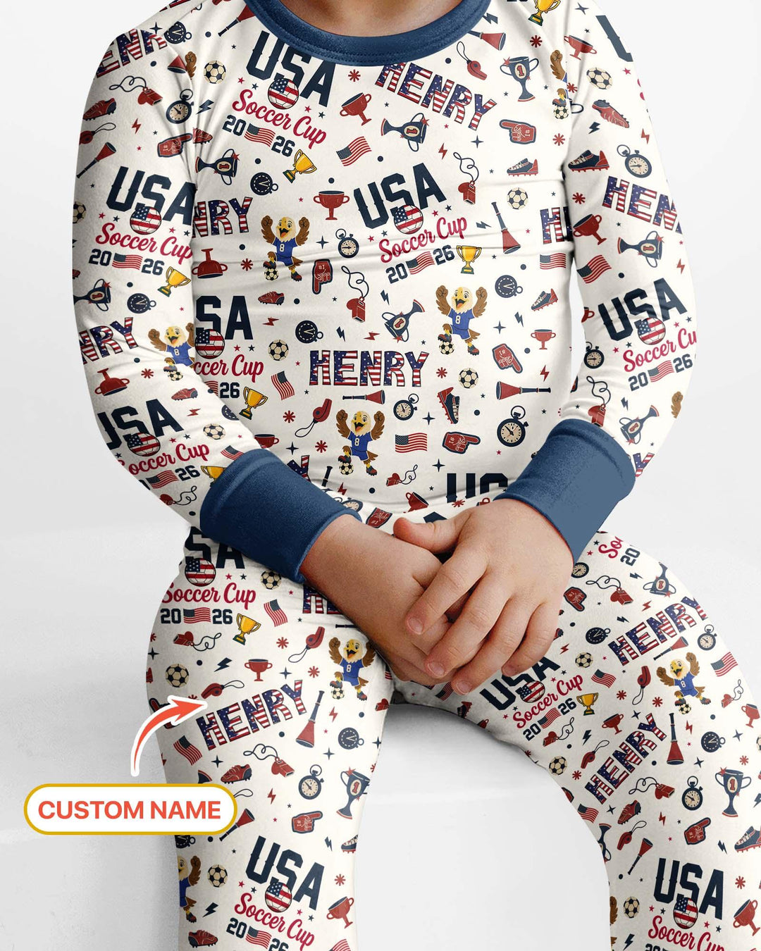 My First Soccer Cup 2026 Bamboo Two Piece Long Sleeve Pajama Set