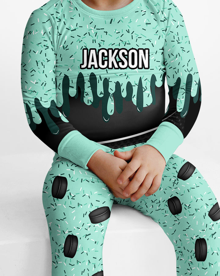 Icecream Drip  Bamboo Two Piece Long Sleeve Pajama Set