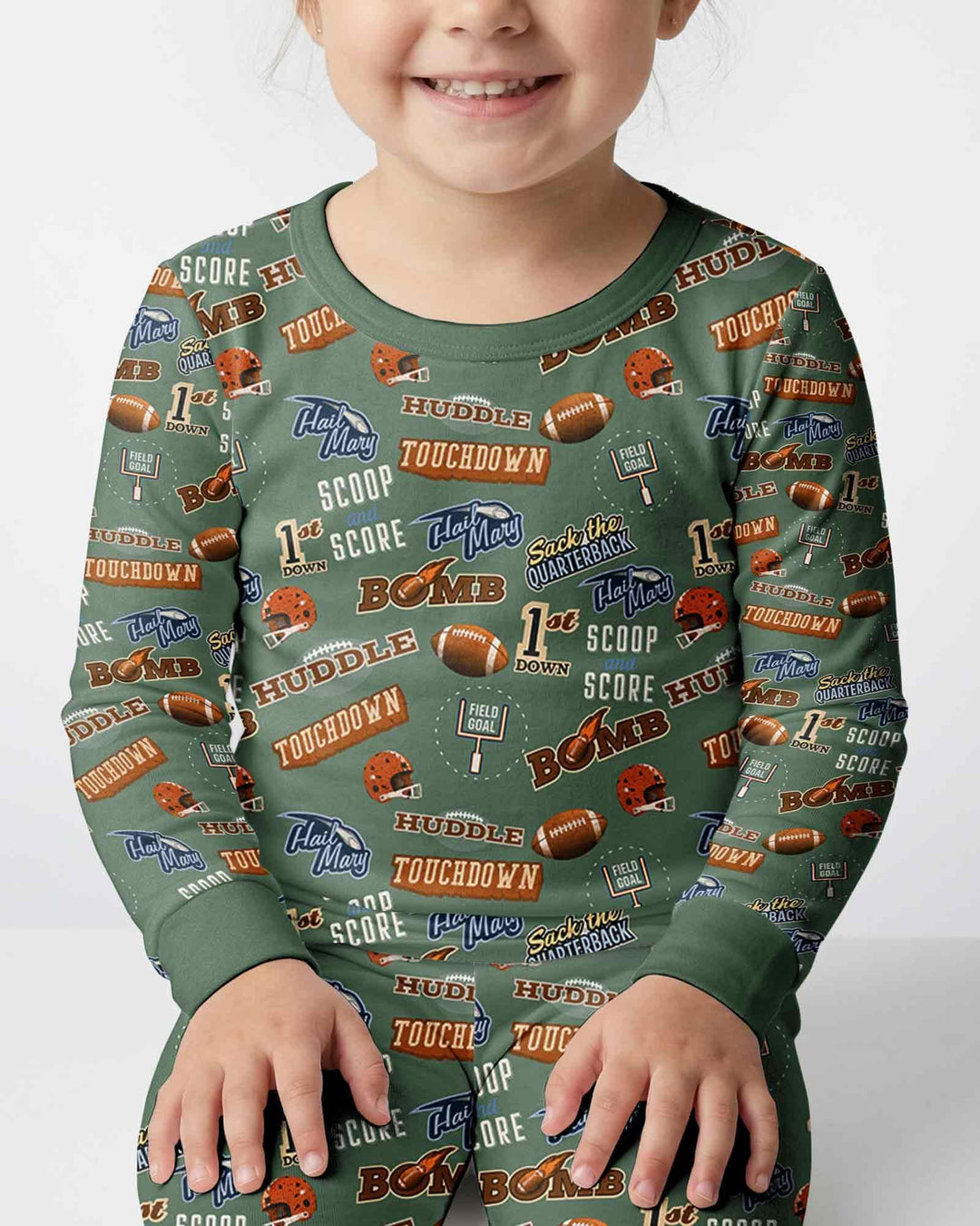 Football Lingo Bamboo Two Piece Long Sleeve Pajama Set