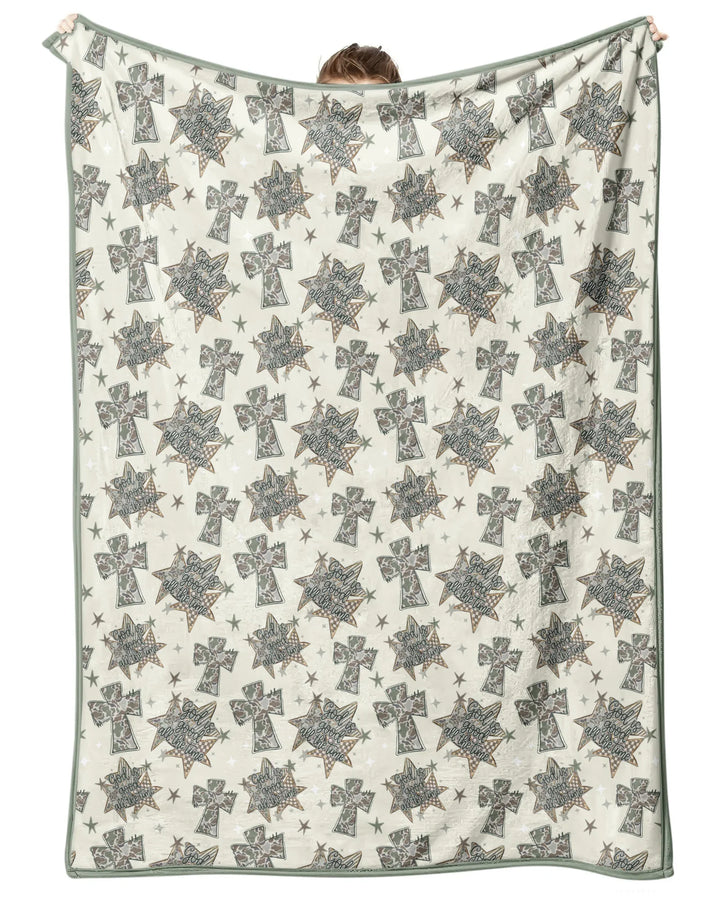 Camo God is Good Family Matching Bamboo Blanket