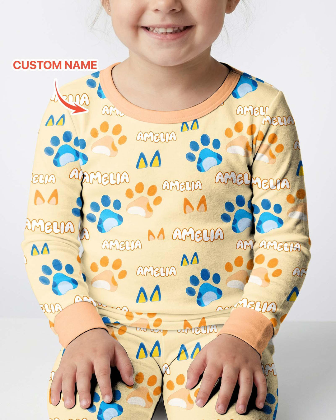Zweiteiliges Langarm-Pyjama-Set mit Sommerfrüchten