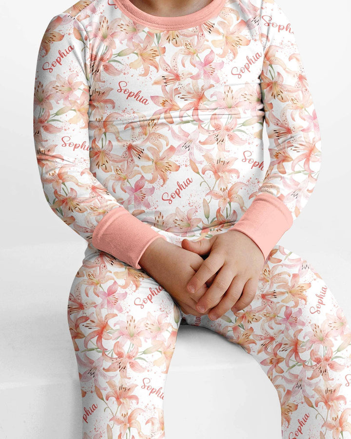 Zweiteiliges Langarm-Pyjama-Set mit Sommerfrüchten