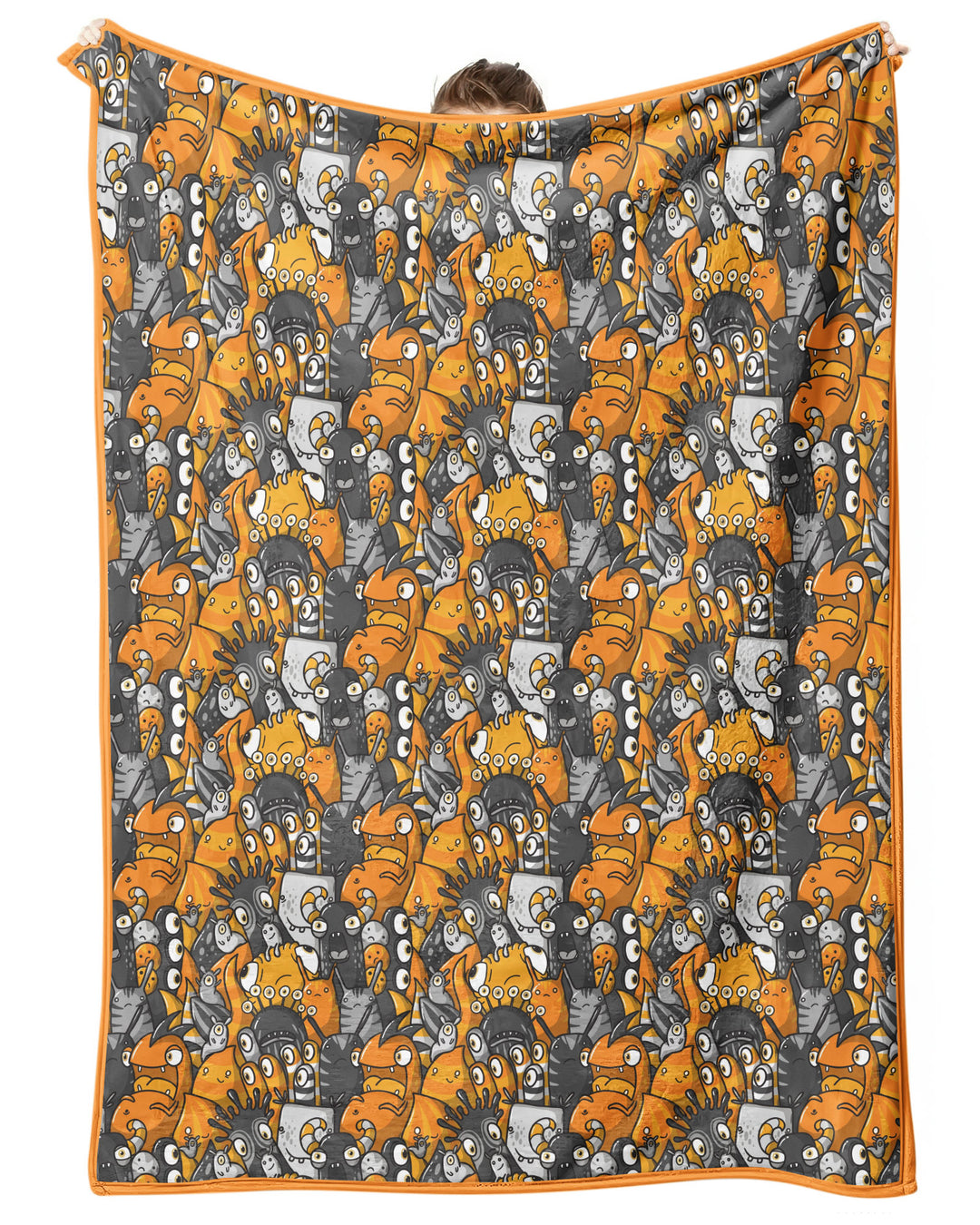 Colorful Doodle Monster Friends Bamboo Blanket