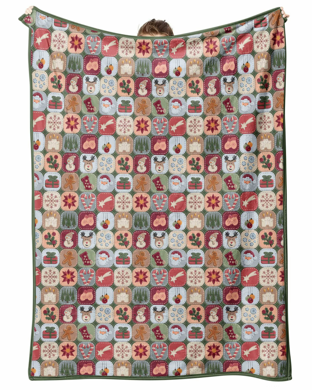 Christmas Felt Patchwork Bamboo Blanket