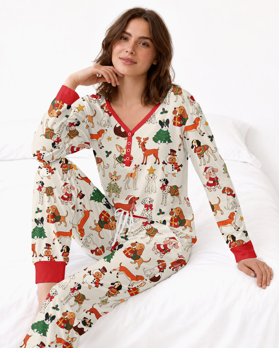 Santa Paws Parade Bamboo Women Pajama Set