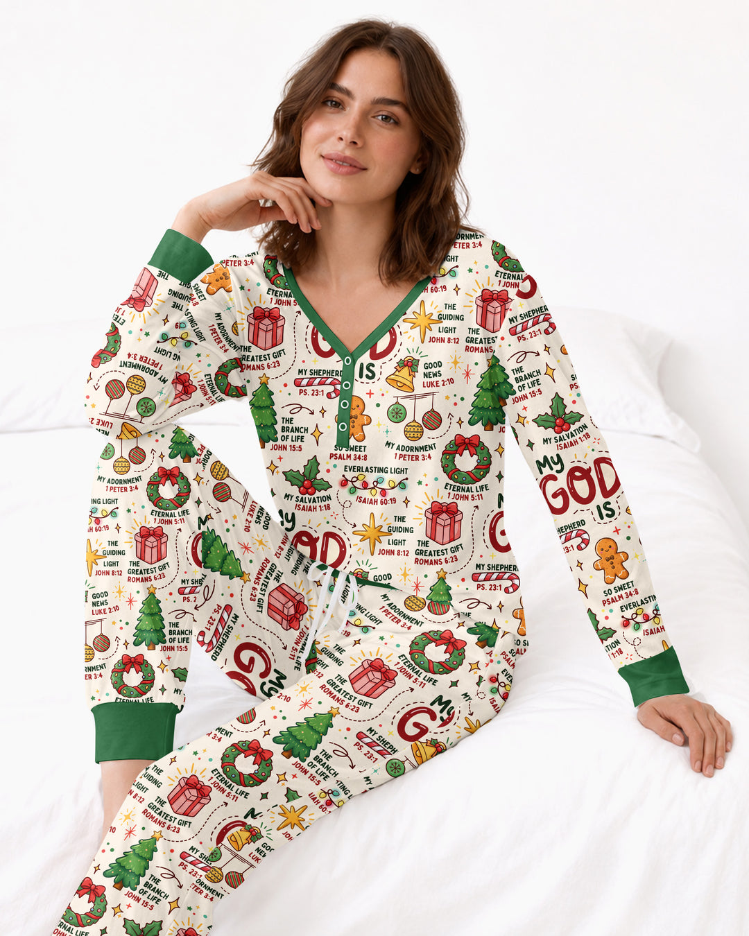 Christmas My God Is Bamboo Women Pajama Set