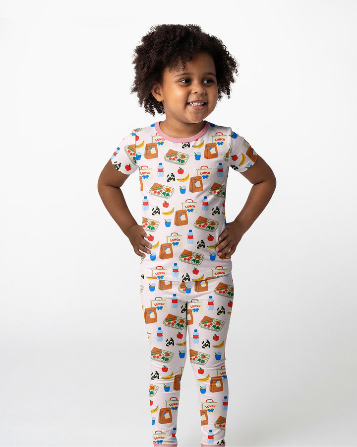 Happy School Lunch Bamboo Two Piece Short Sleeve Pajama Set