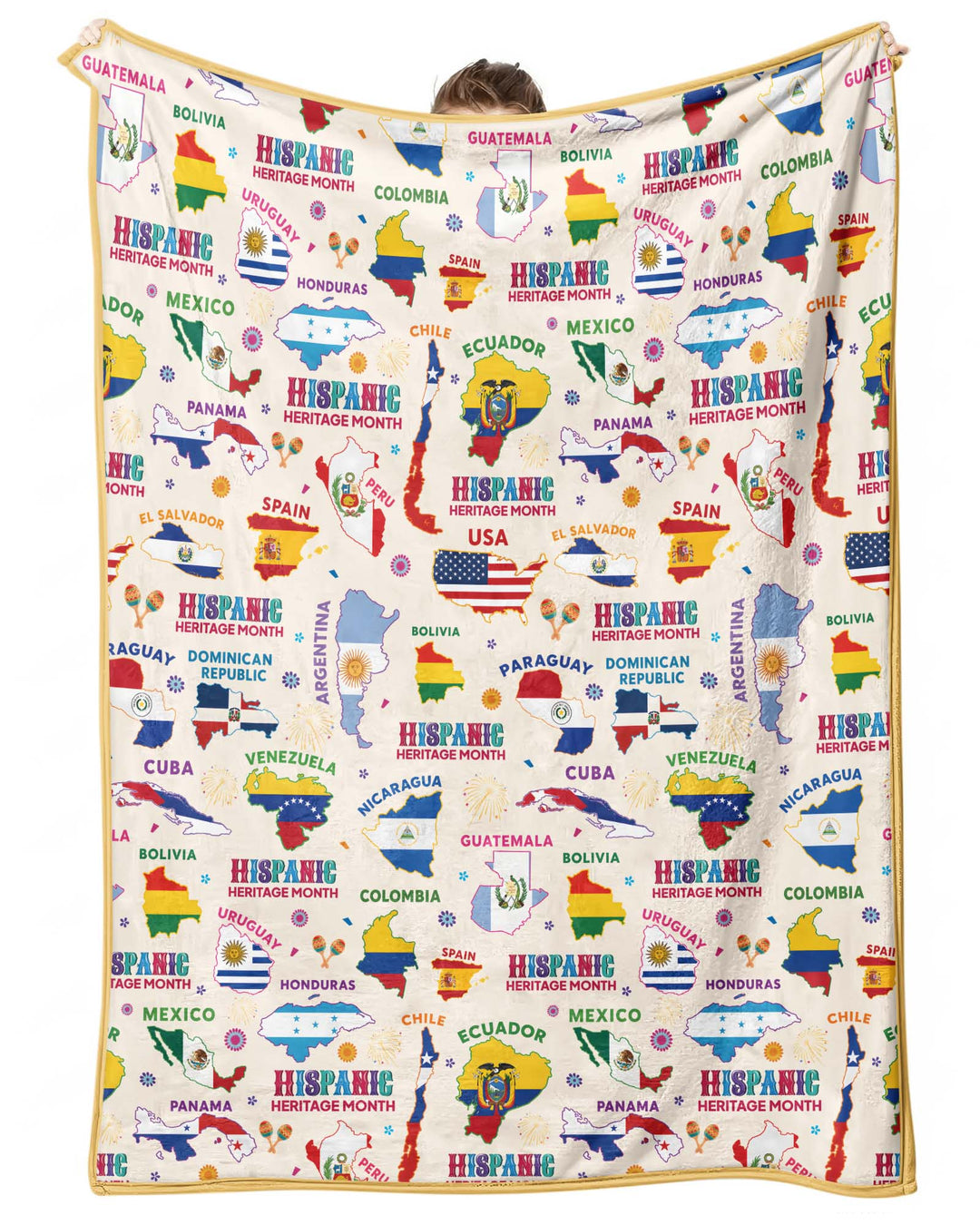 Hispanic Heritage Month Country Flags Bamboo Blanket