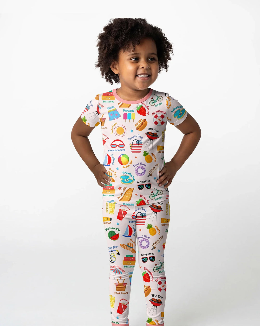 Zweiteiliges, kurzärmliges Pyjama-Set mit Marienkäfern