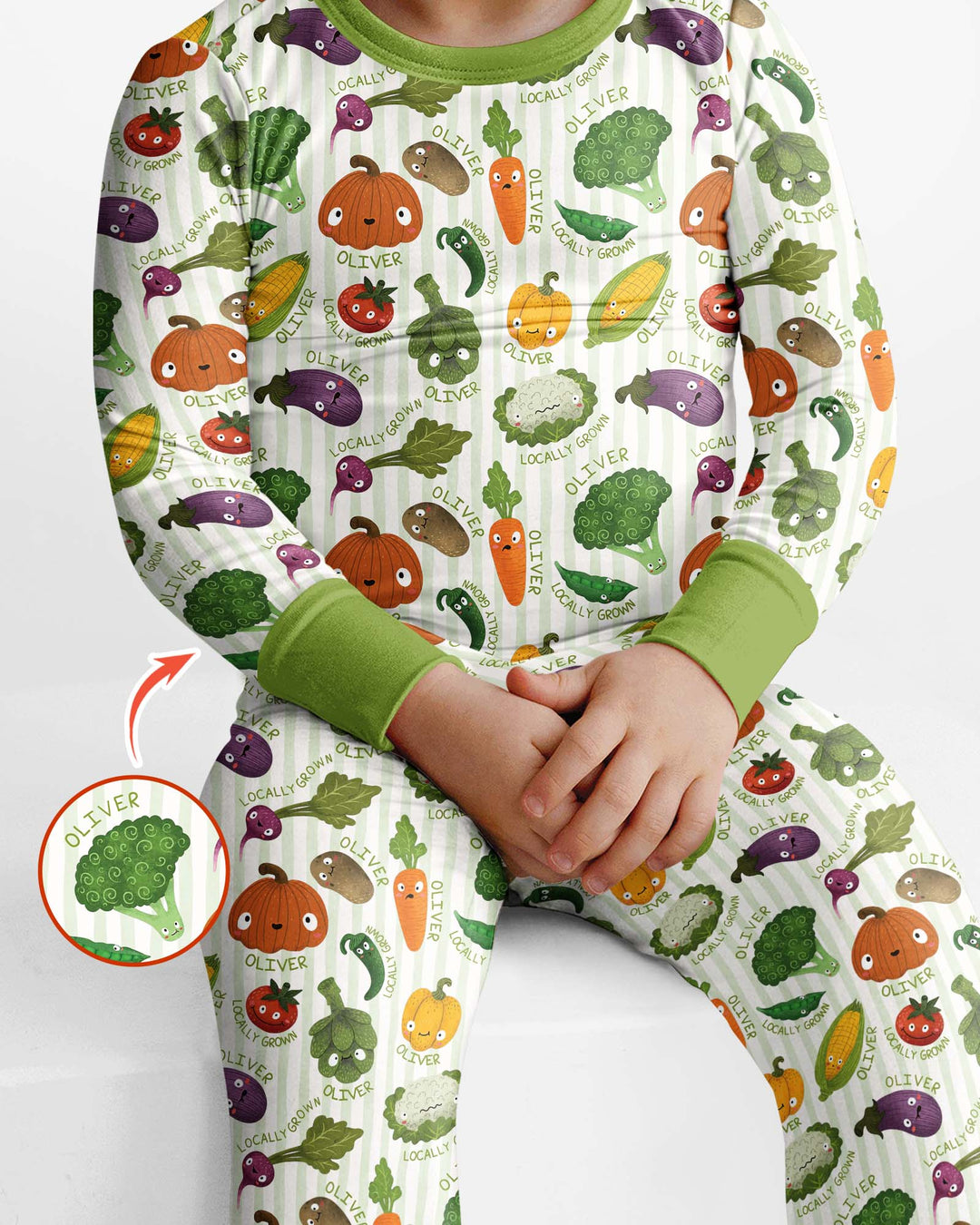 Zweiteiliges Langarm-Pyjama-Set mit Sommerfrüchten