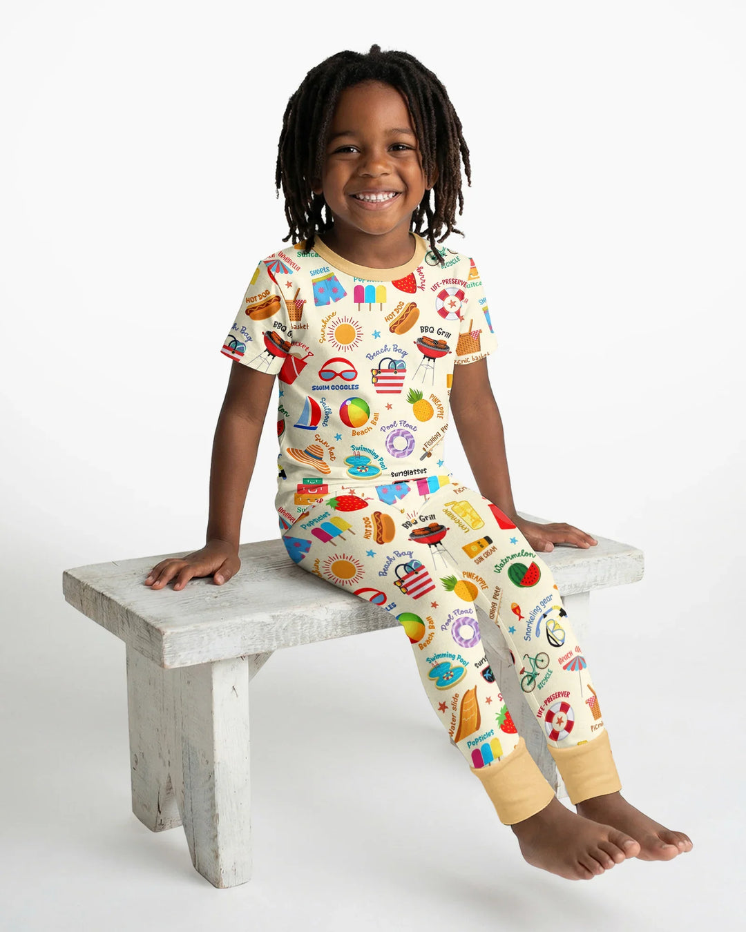 Zweiteiliges, kurzärmliges Pyjama-Set mit Marienkäfern