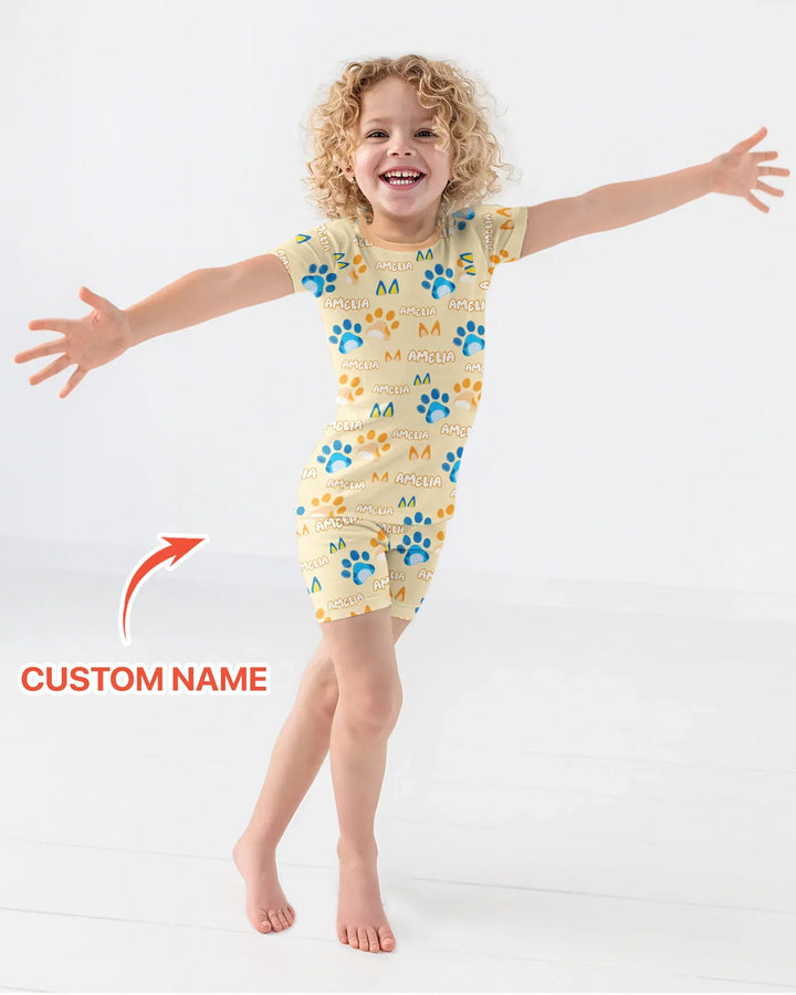Zweiteiliges Pyjama-Set mit kurzen Ärmeln und Shorts im Sommer-Design