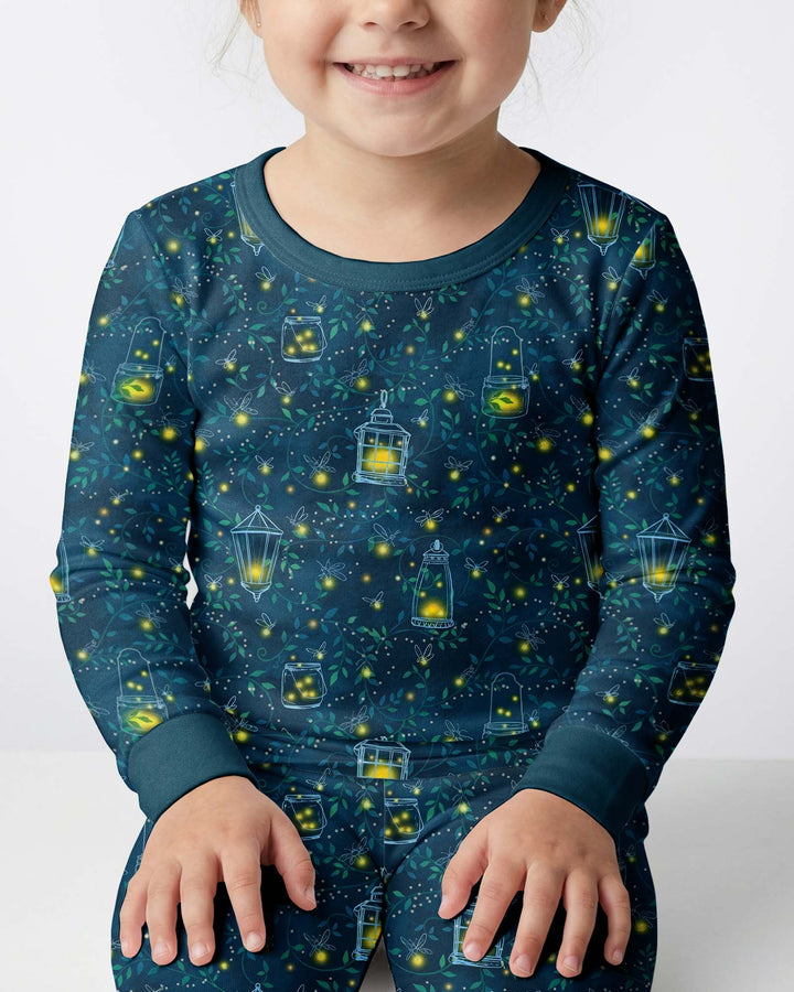 Zweiteiliges Langarm-Pyjama-Set mit Sommerfrüchten