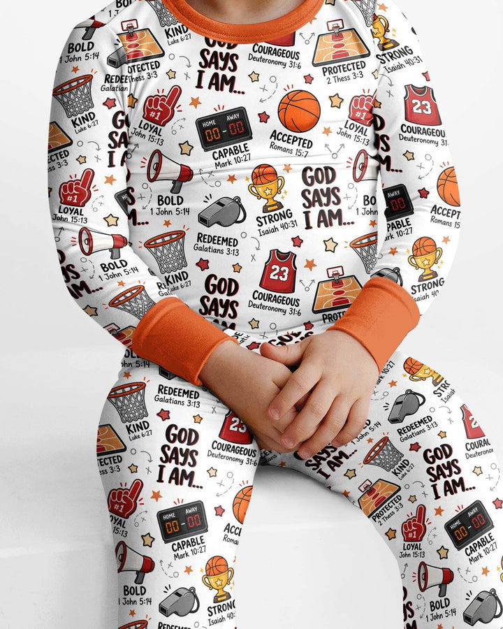 Zweiteiliges Langarm-Pyjama-Set mit Sommerfrüchten